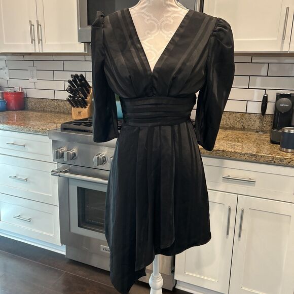 JOA Just One Answer V Neck Pleated Black Dress Anthropologie XS - Picture 3 of 15